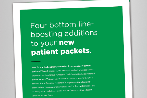 White Paper: 4 bottom line boosting additions to your new patient packets.