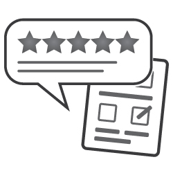 Leave a review or complete the survey