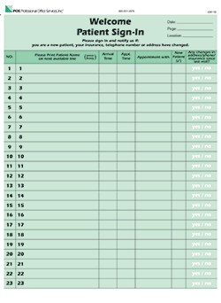 POS - Patient Sign-in Sheets