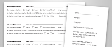 COVID-19 Patient Questioning Sheets